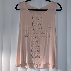 Light pink flowy tank top.